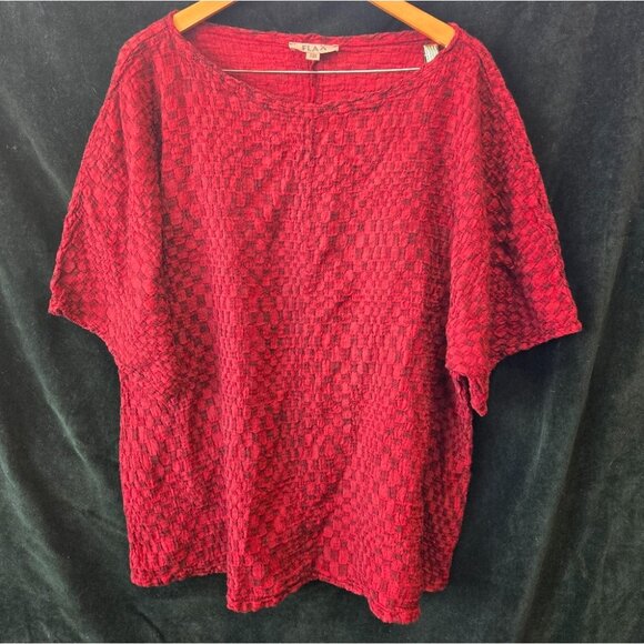 NWOT Flax Red Textured Women's Top - Picture 1 of 6
